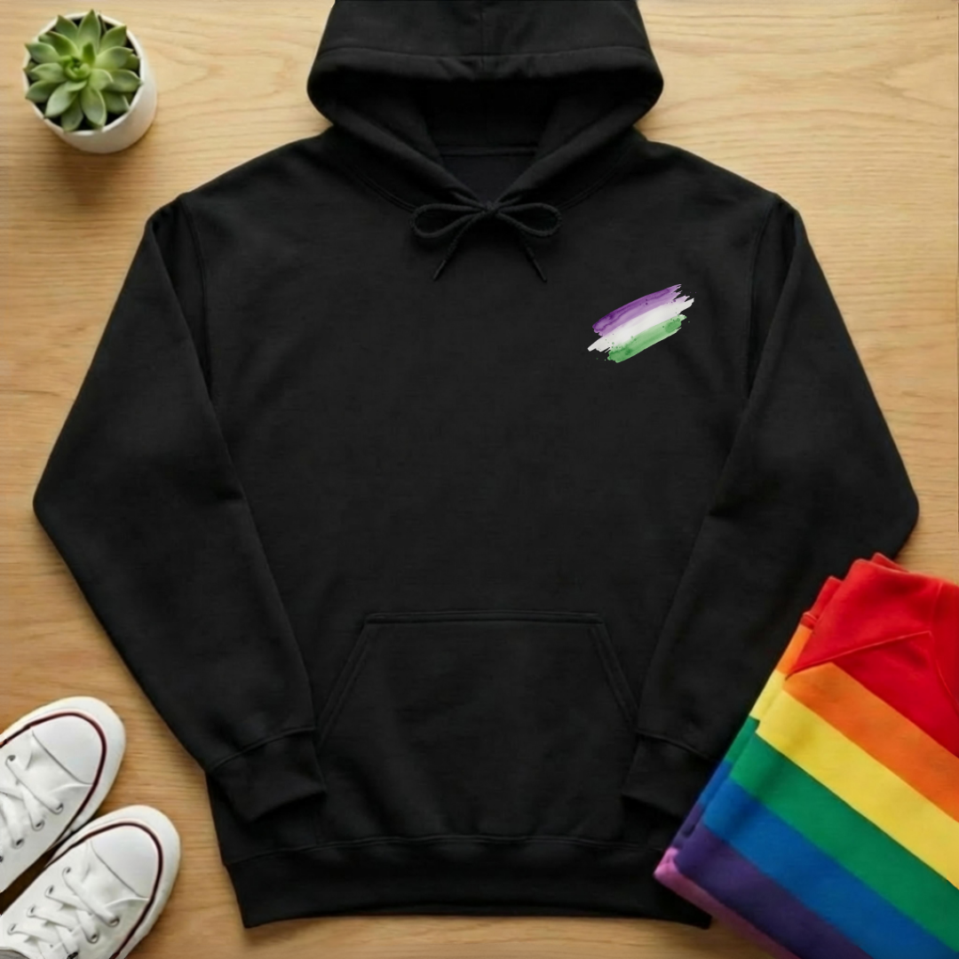 Subtle Genderqueer Brush Stroke Hoodie