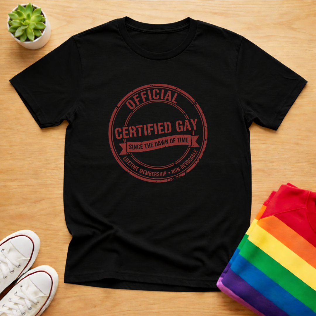 Certified Gay Badge Tee