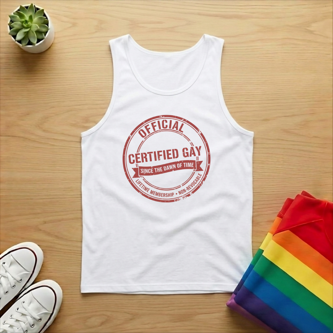 Certified Gay Badge Tank Top