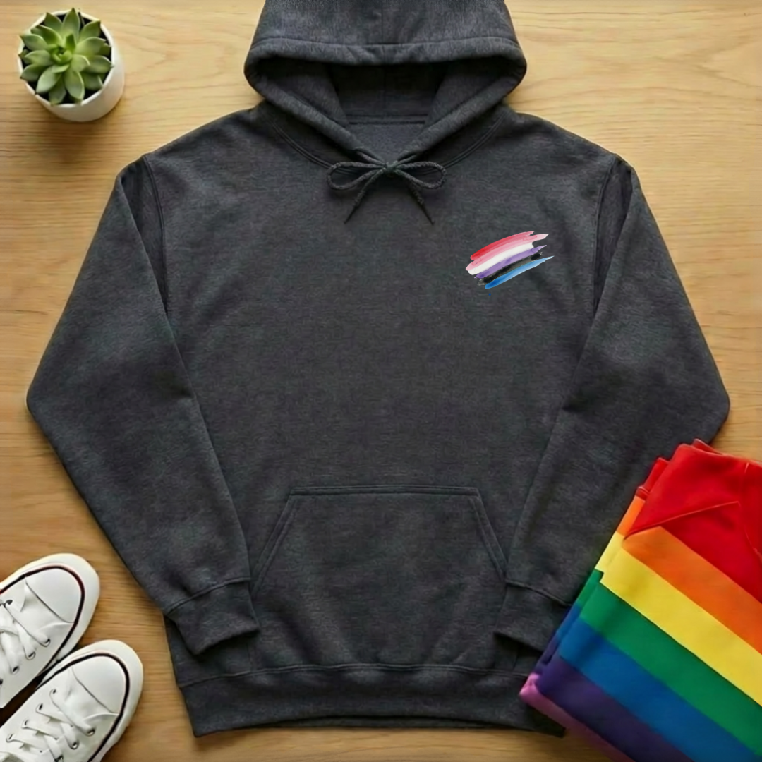 Subtle Genderfluid Brush Stroke Hoodie