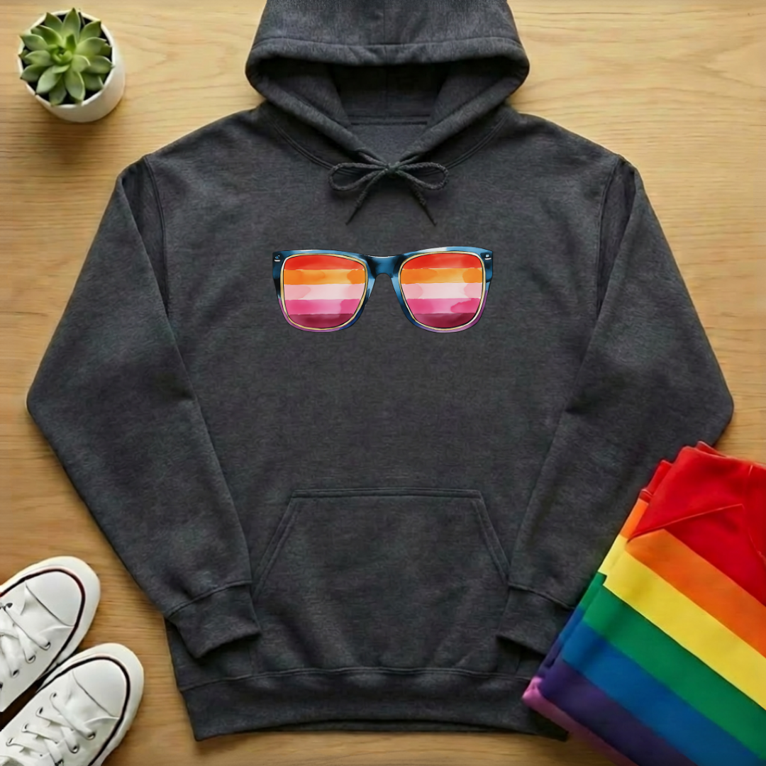 Lesbian Flag Sunglasses Hoodie