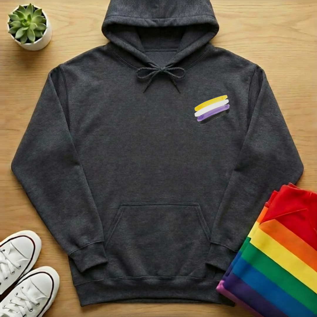 Subtle Non-Binary Brush Stroke Hoodie
