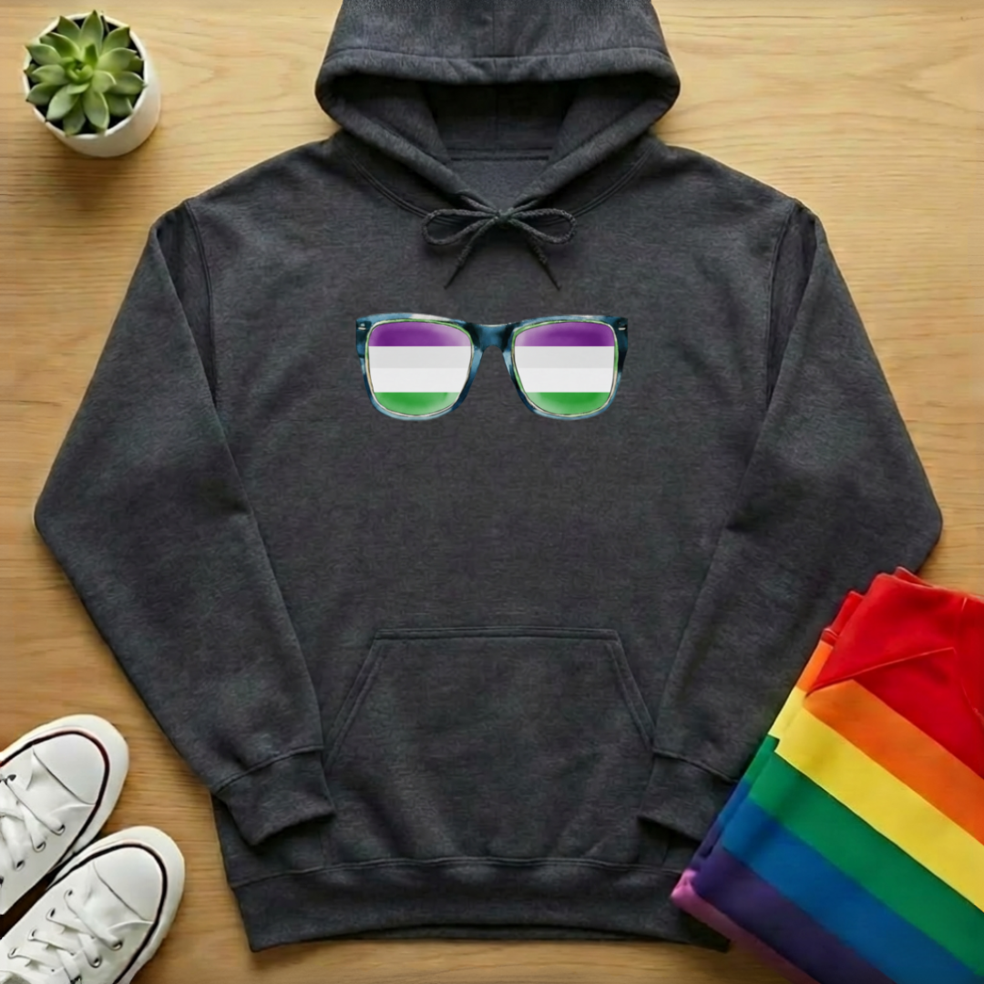 Genderqueer Flag Sunglasses Hoodie