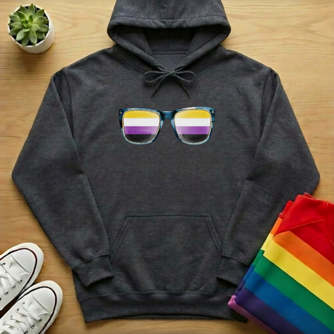 Non-Binary Flag Sunglasses Hoodie