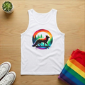 Fox With Forest Silhouette Tank Top