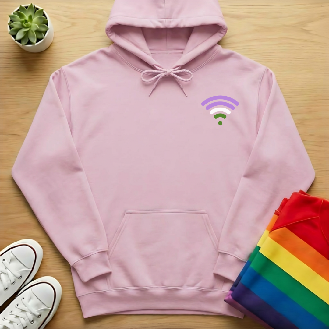 Subtle Genderqueer Wi-Fi Hoodie