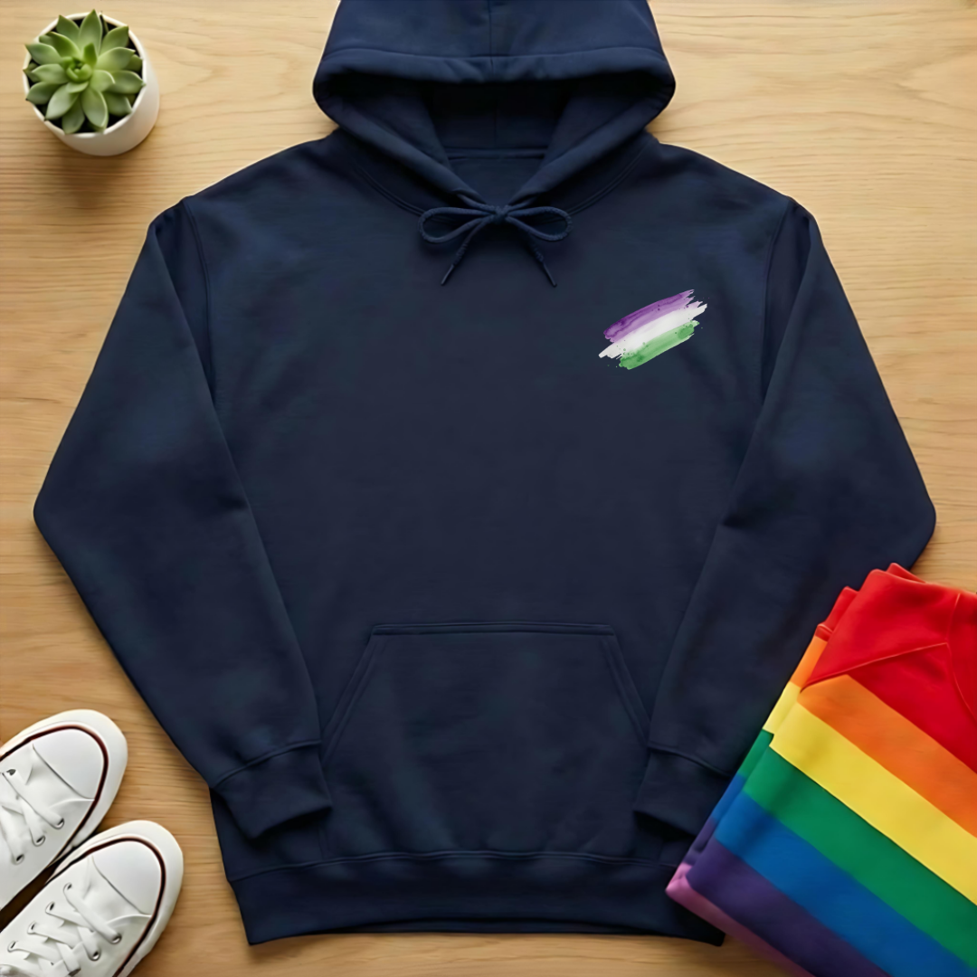 Subtle Genderqueer Brush Stroke Hoodie