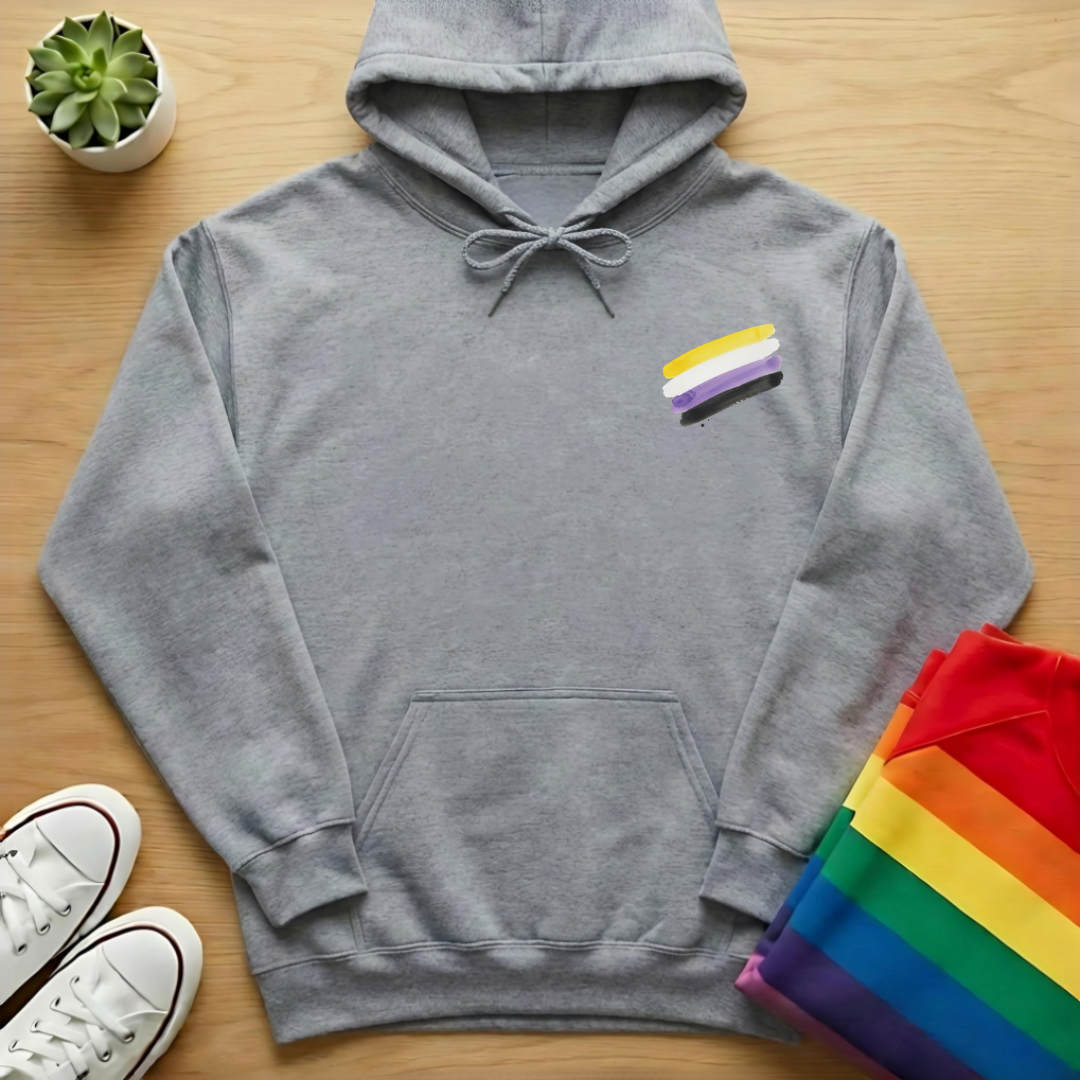 Subtle Non-Binary Brush Stroke Hoodie