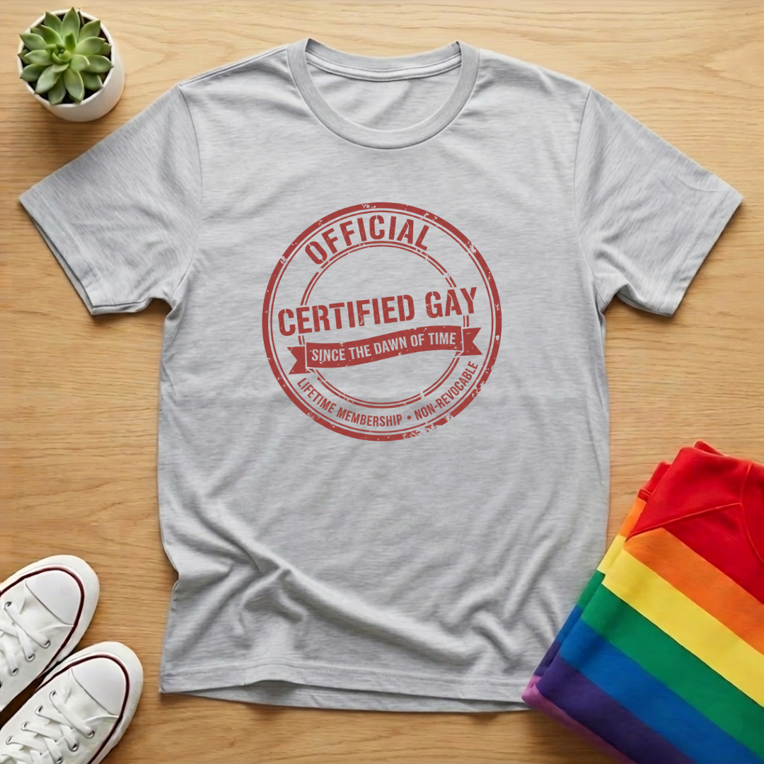 Certified Gay Badge Tee