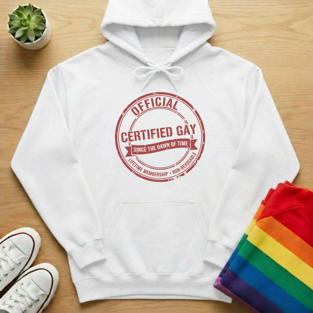 Certified Gay Badge Hoodie