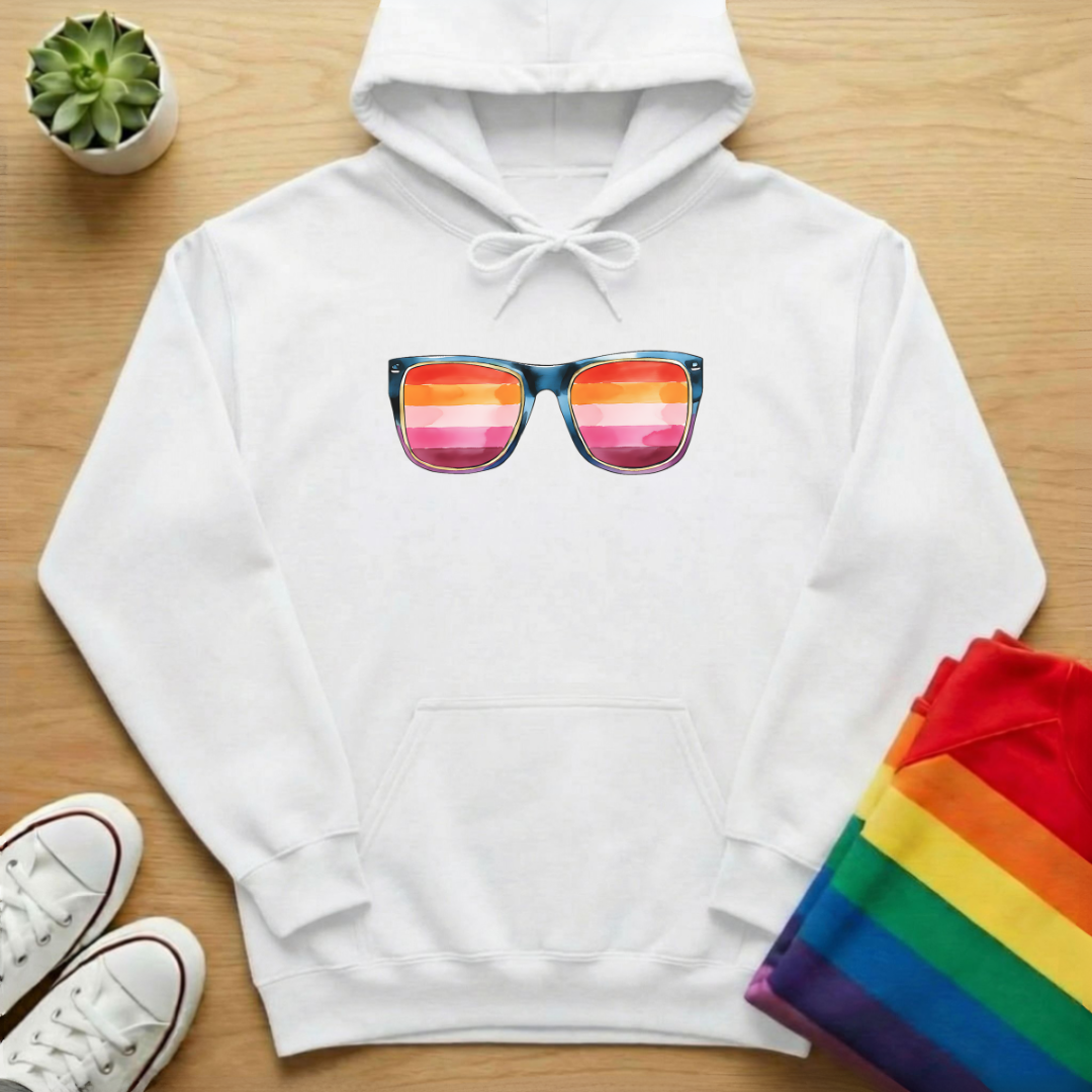 Lesbian Flag Sunglasses Hoodie