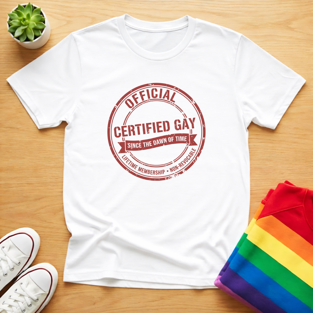 Certified Gay Badge Tee